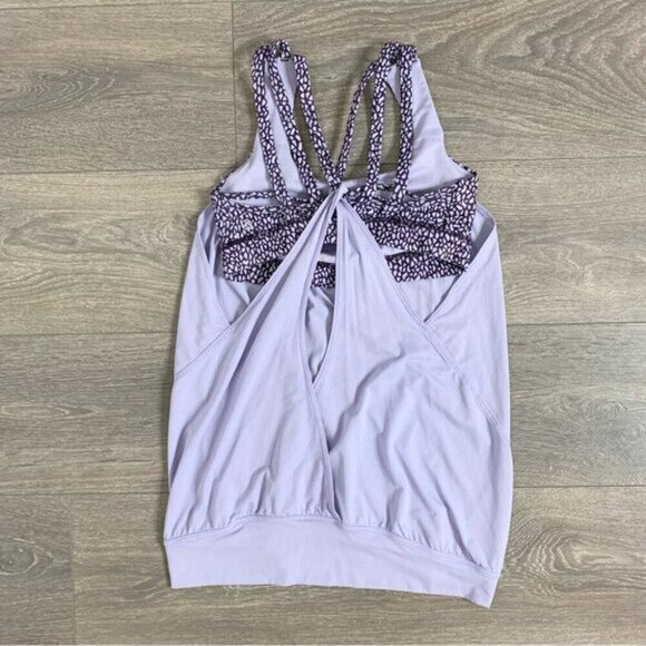 Lululemon Nouveau Limits Tank Top Lilac Miss Mosaic Lilac Deep Zinfandel Size 4 - Picture 14 of 16